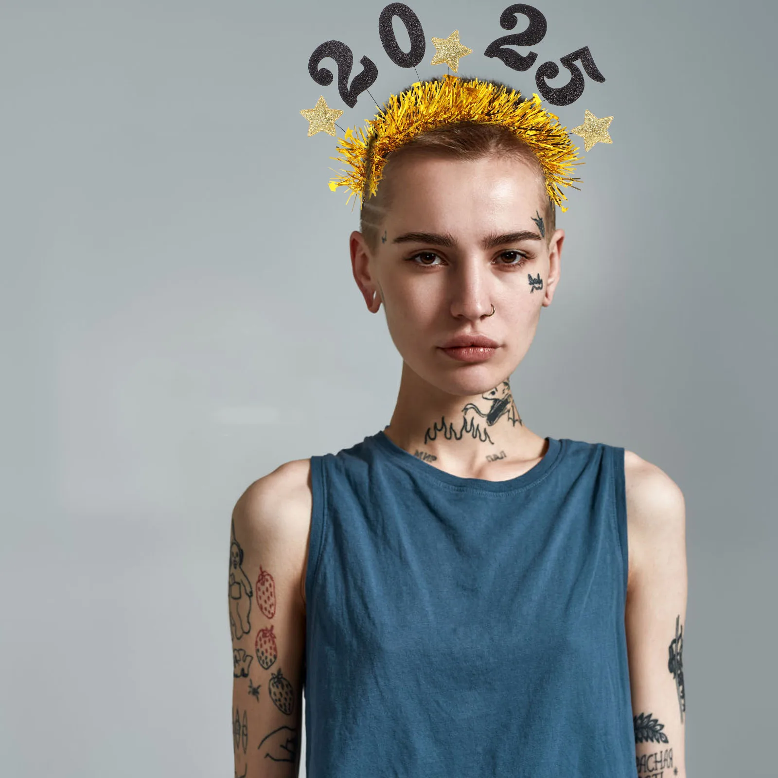 

2025 Digital Star Hairband New Year Headwear Lightweight Comfort Women Number Headpiece Festival Party Accessories