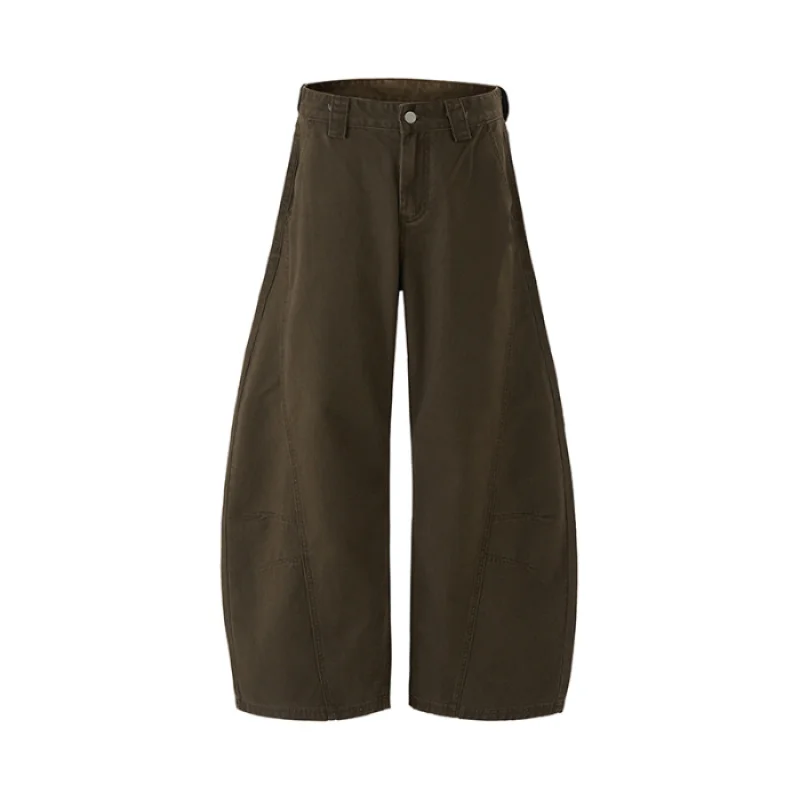 سراويل كاجوال من قماش الدنيم ذات شفرات منحنية بلونين لكل من الرجال والنساء، سراويل زوجية بسيطة وفضفاضة على طراز الشارع