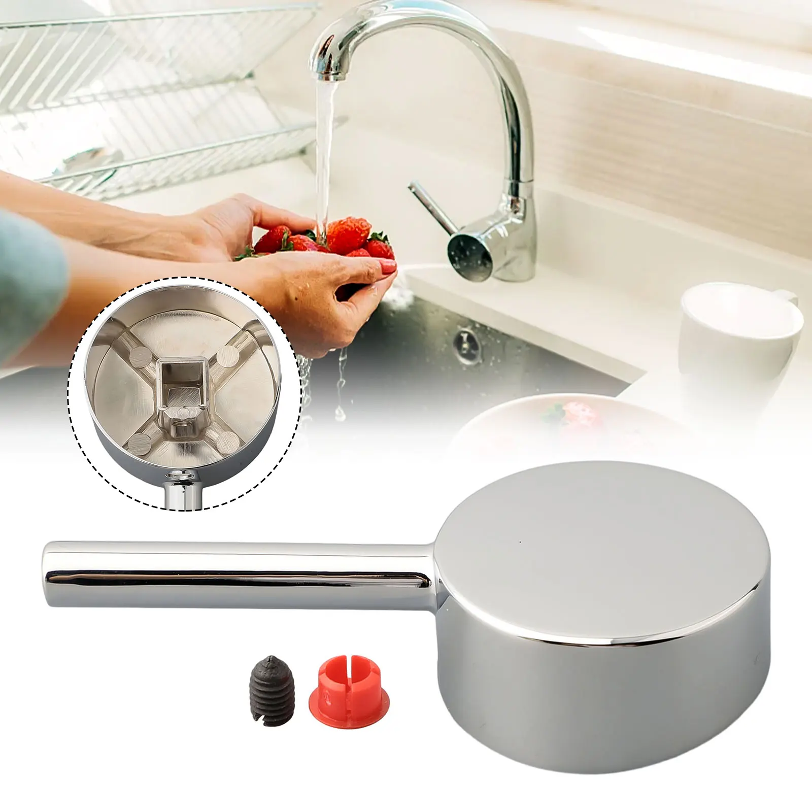 Maniglia del rubinetto dell'acqua maniglia del rubinetto cromata per la toilette del bagno per la sostituzione della maniglia del rubinetto del quadrante dell'interruttore della doccia del bagno della cucina