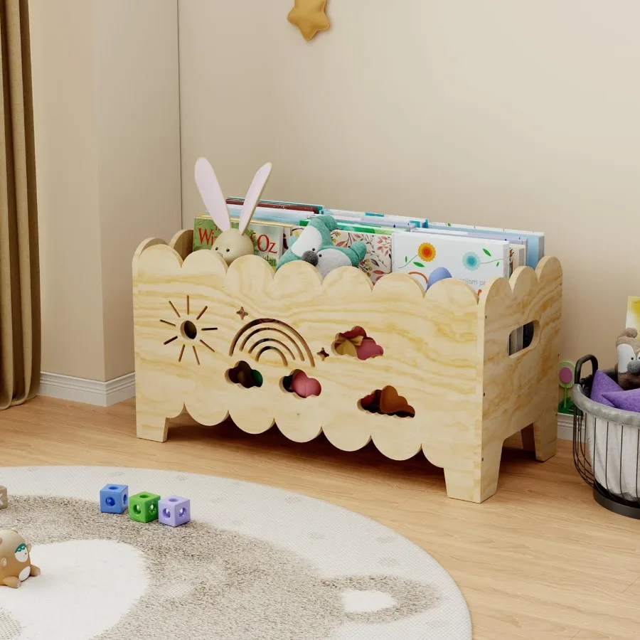 Estante de madeira montessori, estante para quartos, berçário e sala de aula, ideal para armazenamento de livros e brinquedos, livro amigável para crianças