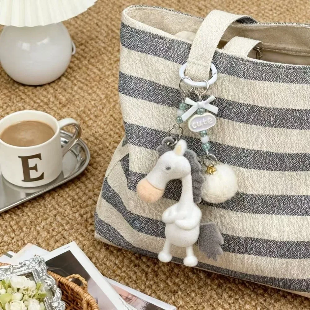 Interessante elegante jaar van het paard sleutelhanger schattig Chinees Nieuwjaar dierenriem hanger dier mascotte pluche pony tas charme cadeau