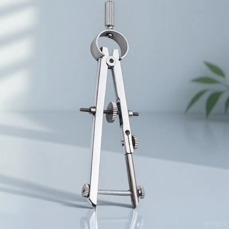 High-Quality Metal Spring Compass Portable Precision Adjustable Legs Smooth Drawing Tool for Education Drafting