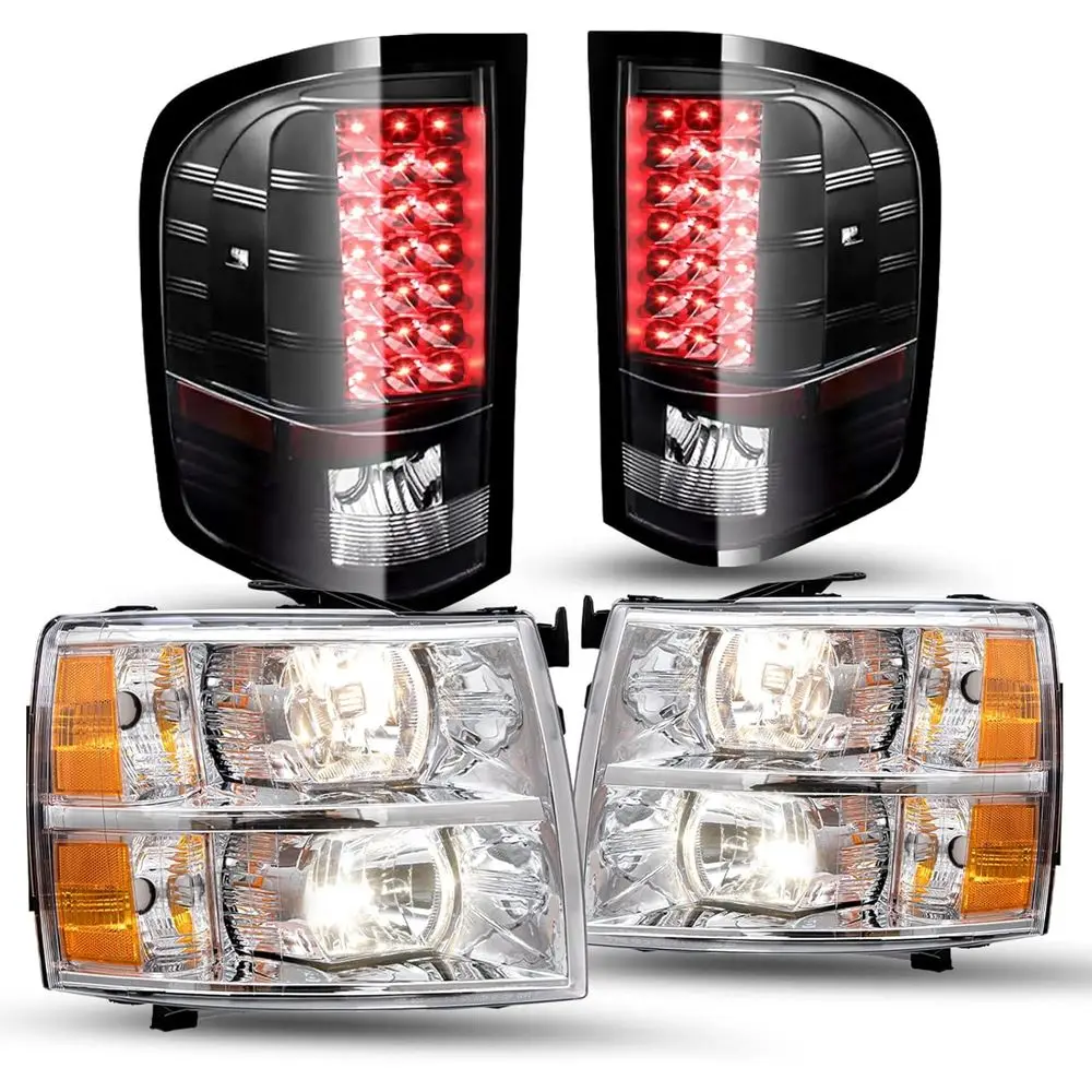 

Комплект фар и светодиодных задних фонарей для Chevrolet Silverado 1500 2007-2013 и Silverado 2500 3500 HD 2007-2014, галогенные, в стиле OE