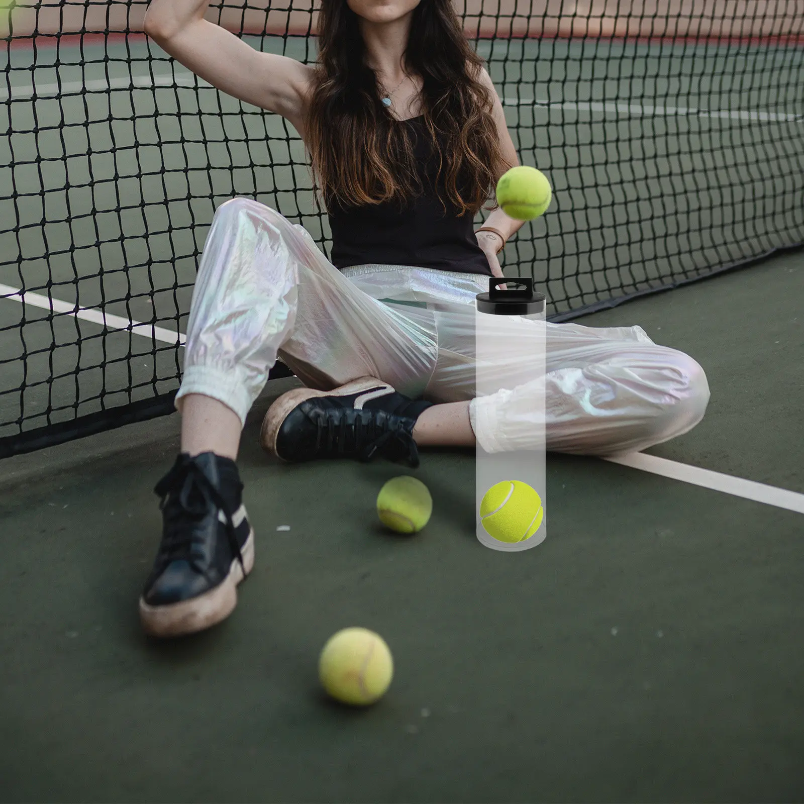 

Коробка для хранения мячей для пиклбола, 2 шт., цилиндрический прозрачный пластиковый контейнер, подходит для теннисных мячей, портативный органайзер для демонстрации