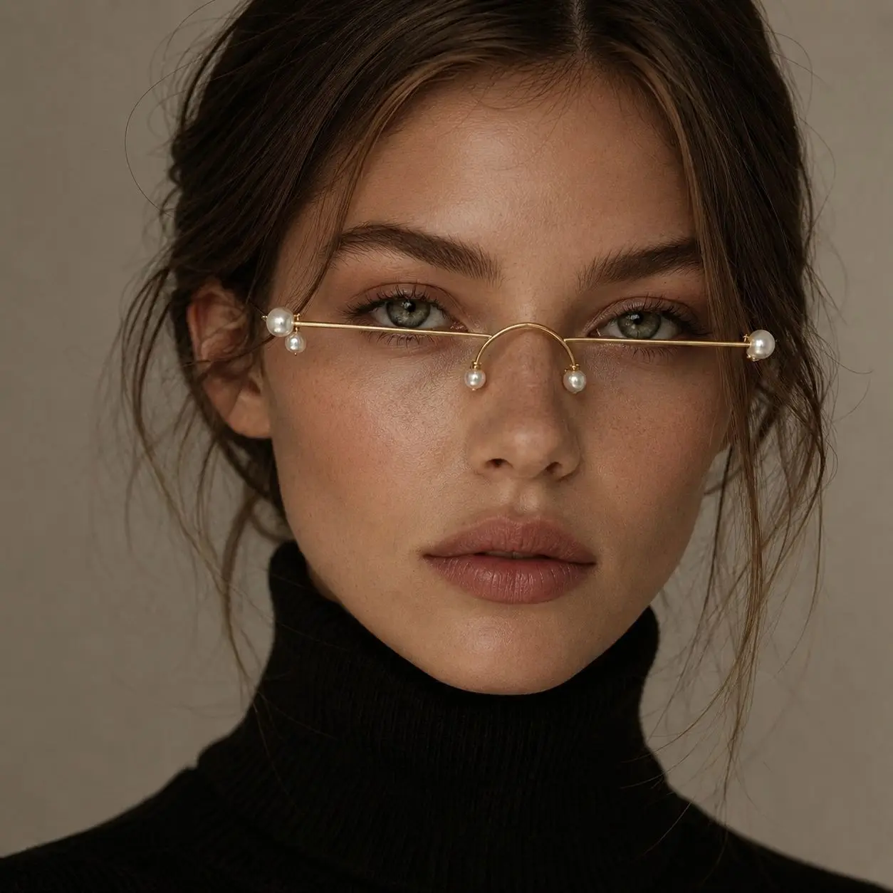 Avant Garde Floating Face Jewelry Linear Aesthetic Minimalist Nose Bridge Ornament Cyberpunk Party Editorial Eyewear Gift