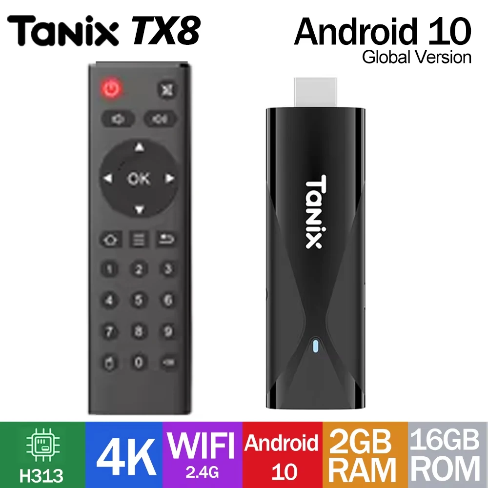 

Tanix TX8 TV Stick Android 10.0 TV Stick BT 4K Allwinner H313 Wifi 2.4G Dual Wifi Media Player TV Stick PK TV Box