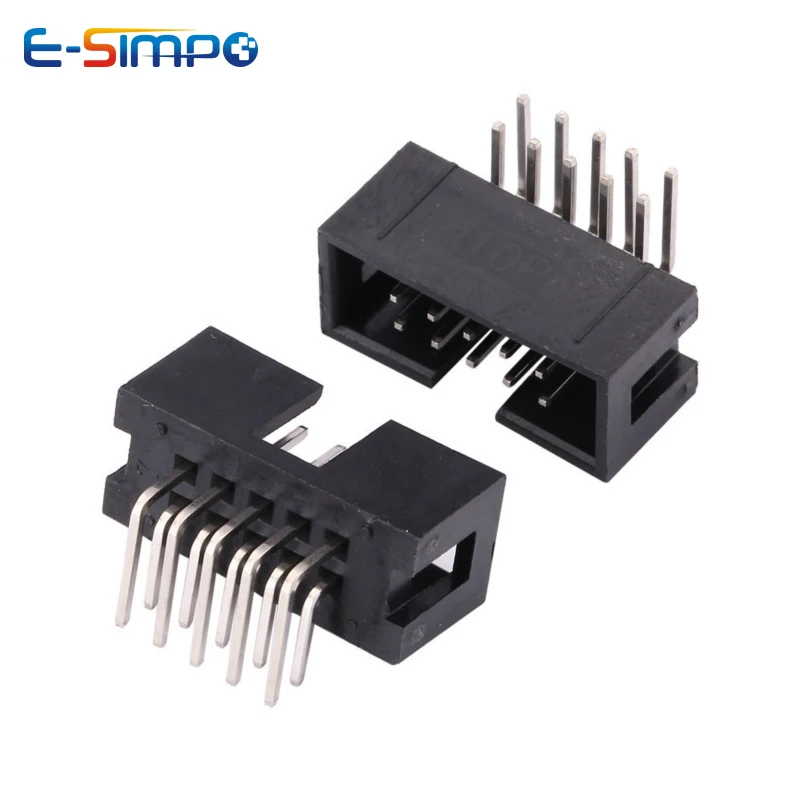 10pcs DC3 2.54mm 0.1" Pitch Straight Right Angle SMT Double Row DC3-6/8/10/20/30/40/50P ISP Male Pin IDC JTAG Socket Box Header - Image 2