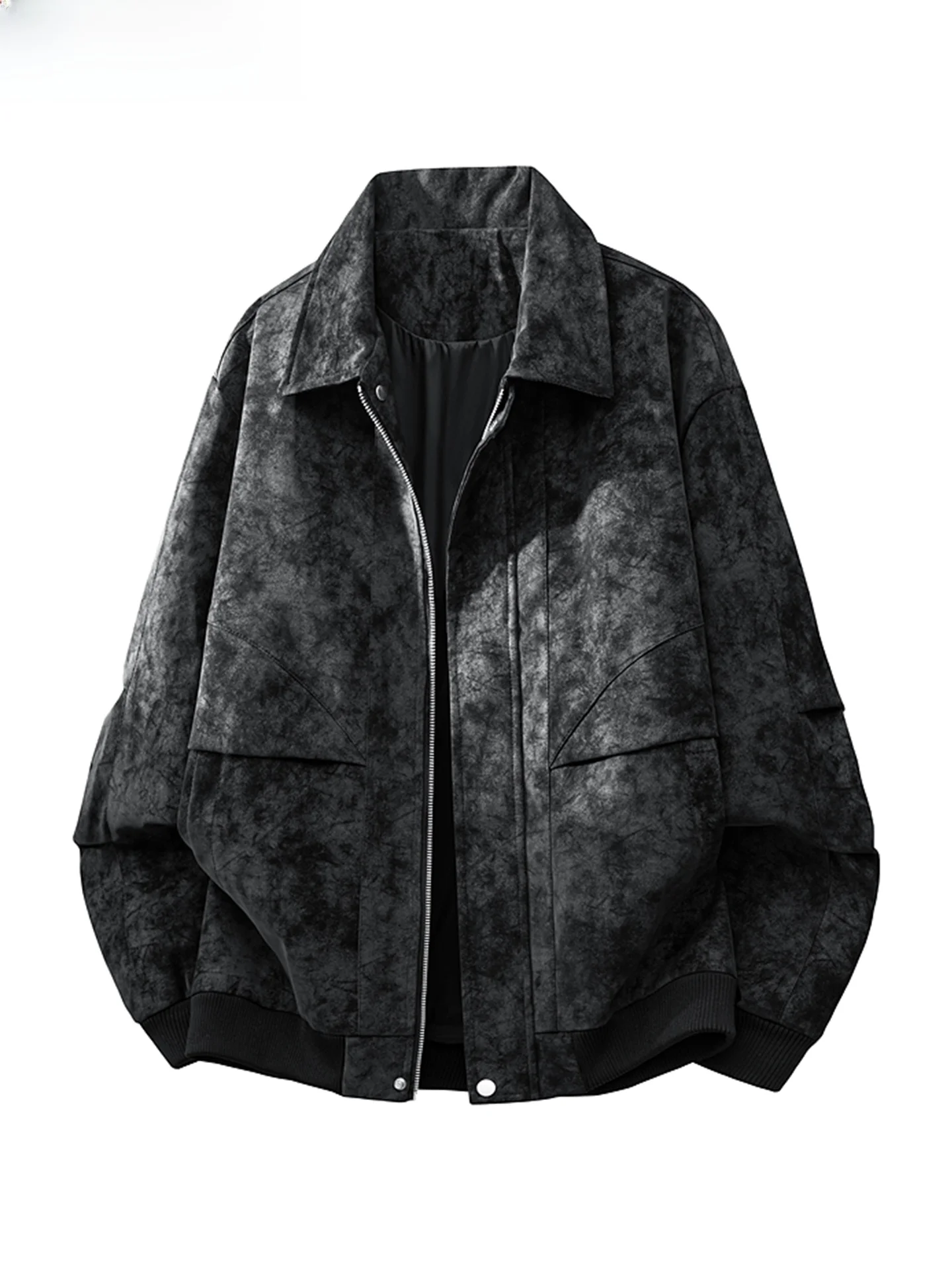 

Мужская повседневная свободная куртка из искусственной кожи Wassup Vals с воротником-стойкой и застежкой-молнией, модная универсальная осенняя верхняя одежда