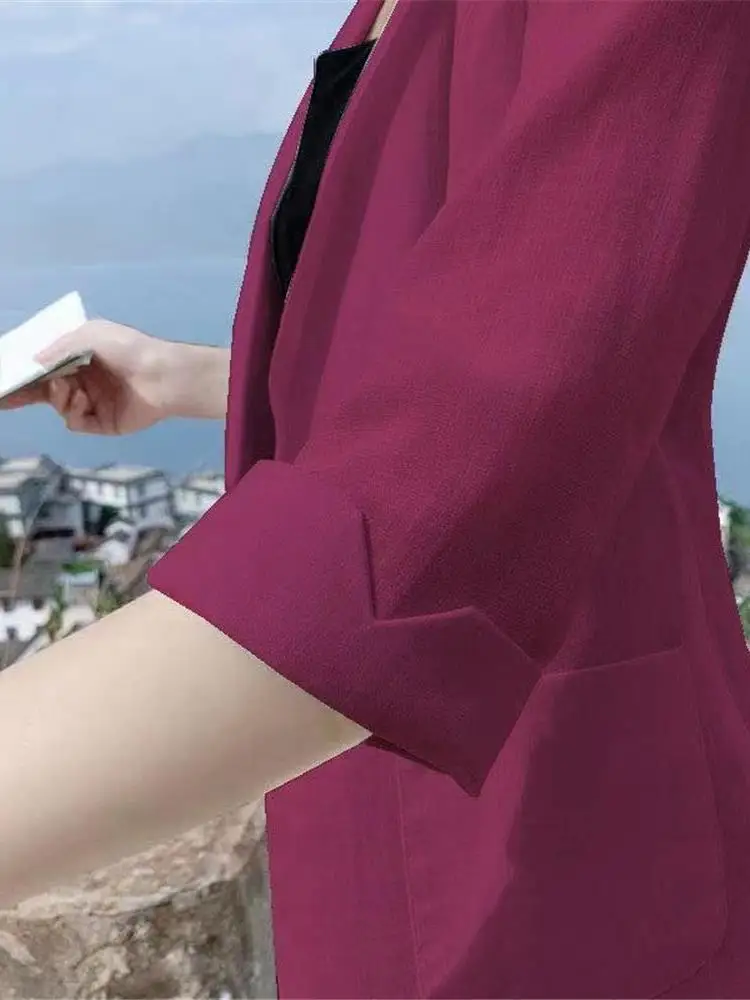 Slim Fit ort Svel femmes Jaet Cleanfit Sle matériau mince Version coréenne été nouveauté Faionable polyvalent