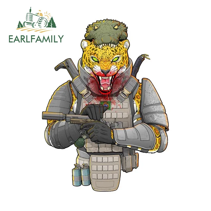 EARLFAMILY 13cm X 9.5cm For Leopard Soldier Car Stickers Sunscreen Fashionable Decals Car Accessories Windows Laptop Decor