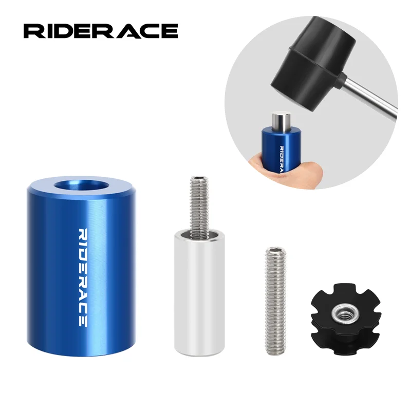 Fahrrad-Vordergabel-Sternmutter-Montagewerkzeug mit Ersatz-Sternmuttern, Mountainbike-Headset-Sternmutter-Montagevorrichtung, Reparaturwerkzeuge