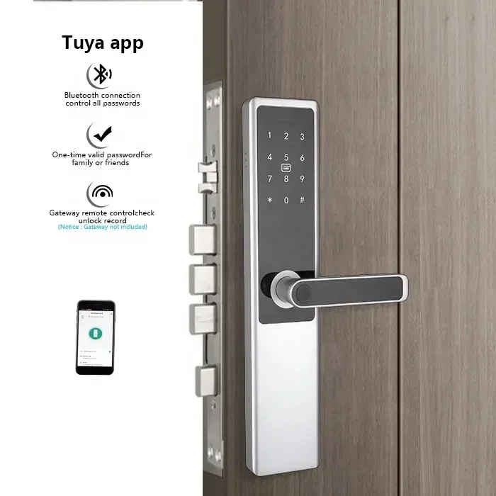 Mzd tuya app wifi smart lock fernbedienung netzwerk steuers chloss schlüssel los entsperren aluminium legierung digitales türschloss für wohnung