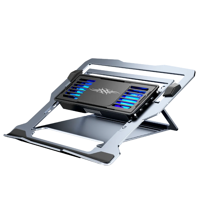 Professional Double Fan Aluminium & Plastic Gaming Notebook Cooler with USB Connection Universal Laptop Sizes