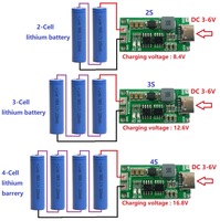 Type C BMS 2S 3S 4S 1A 2A 4A 18650 Lithium Battery Charger Board USB C Step-up Boost Module For Li-Po Polymer Power Bank