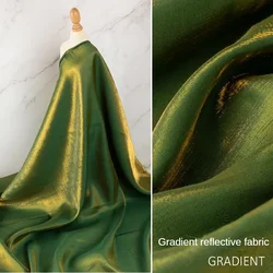 Smooth Gradient Reflective Fabric Shiny Per Meter for Shirt Skirt Wedding Dress Doll Clothes Diy Sewing Designer Cloth Soft Blue