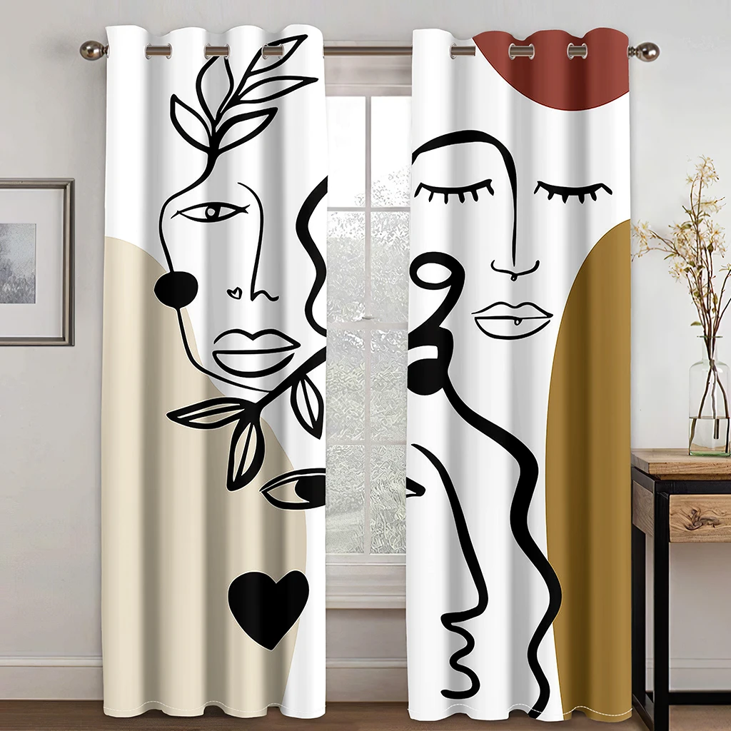 

Abstract Art Anthestic Morandi Window Curtains Blinds For Living Room Bedroom Kicthen Office Door Blinds Windows Home Decor2Pcs