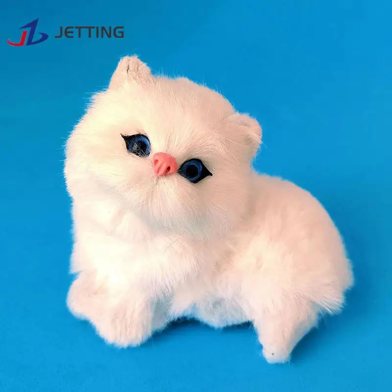 Cute Simulation Cat Plush Toys Soft Stuffed Kitten Model Fake Cat Realist Animals for Kids Girls Birthday Valentine's Day Gift