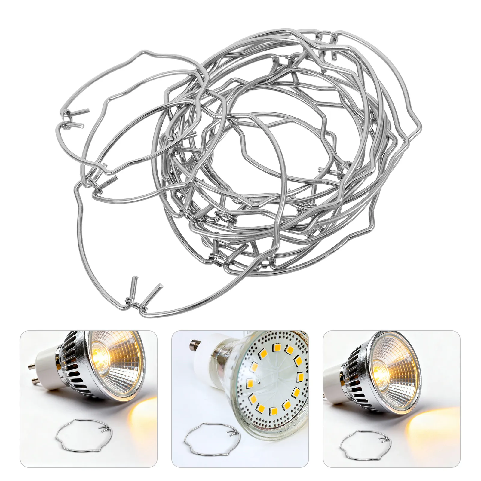 16Pcs Lamp Holder Spring Clip Set Mr11 Mr16 Double Ear Spotlight Retaining Clips Recessed Light Fixing Clamp Metal Retainers
