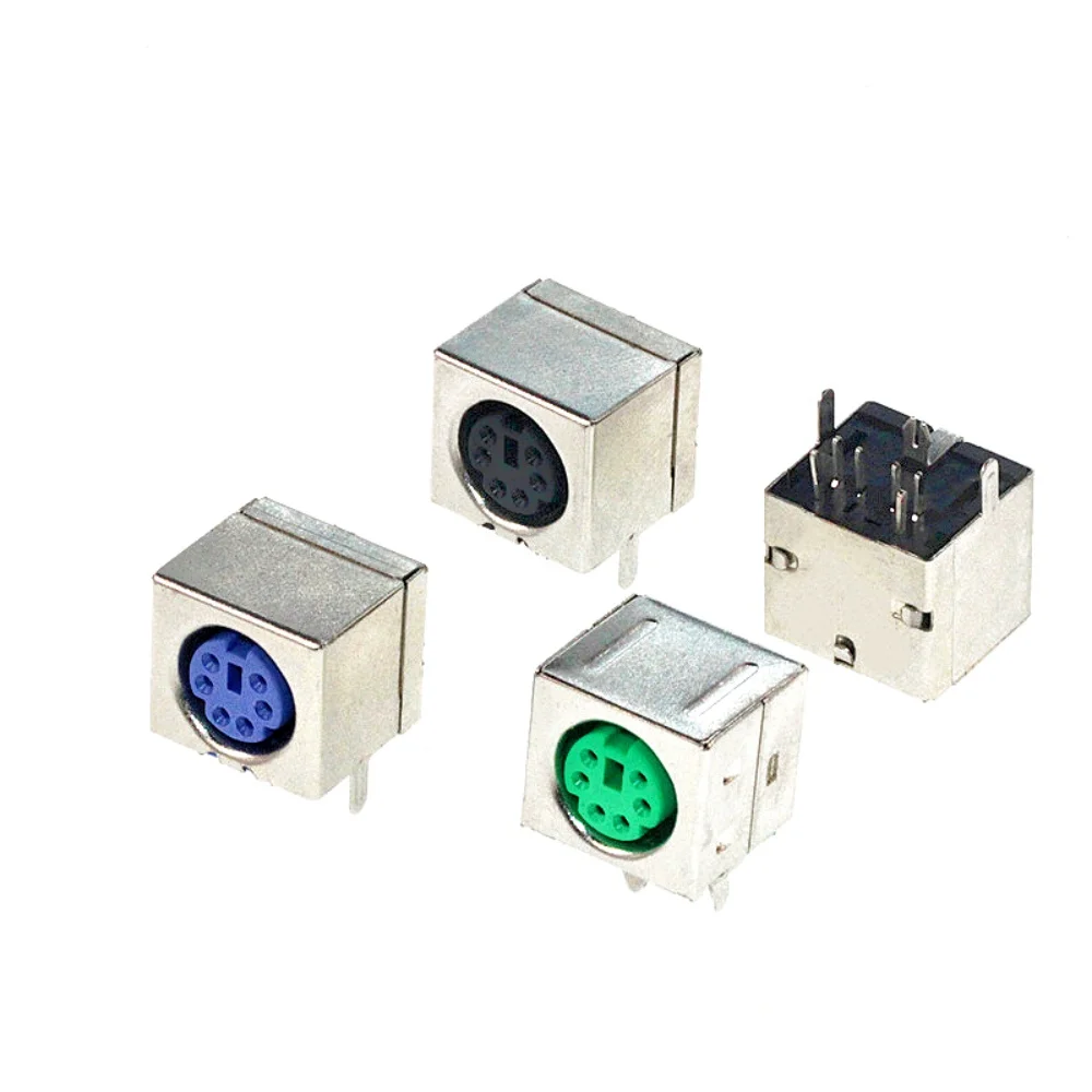 100-50-10-pecas-conector-de-teclado-ps-2-ps-2-femea-para-pcb-preto-verde-roxo-6-pinos-soquete-ps2