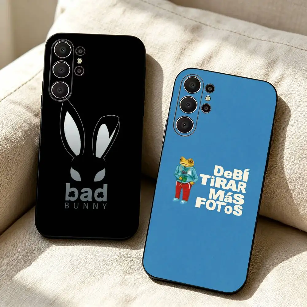 B-Bad Bunnys DTMF Black Soft Silicone Phone Case for Samsung Ultra S26, S24, S21, S22, S23, S30, Plus, Lite