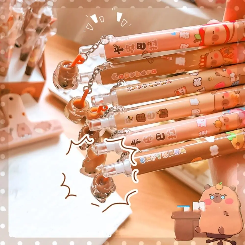 Kawaii Capybara Mechanical Pencil Aesthetic Animal Pendant Automatic Pencil Drawing Writing Cute 0.5mm Propelling Pencil