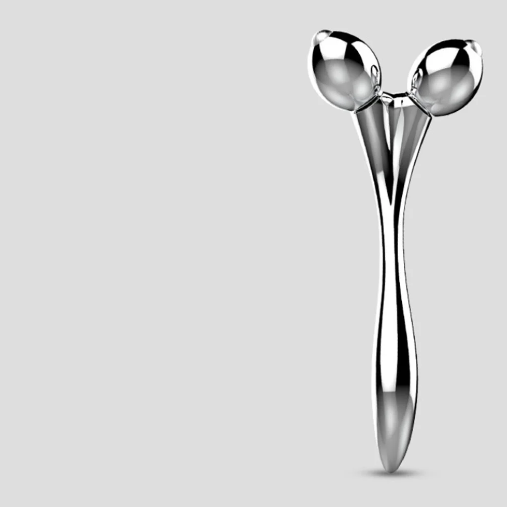 أسطوانة تدليك الوجه من سبائك الفضة المحمولة المضادة للشيخوخة أداة العناية بالبشرة لتخفيف الوجه والعين والتعب والتورم في السفر المنزلي