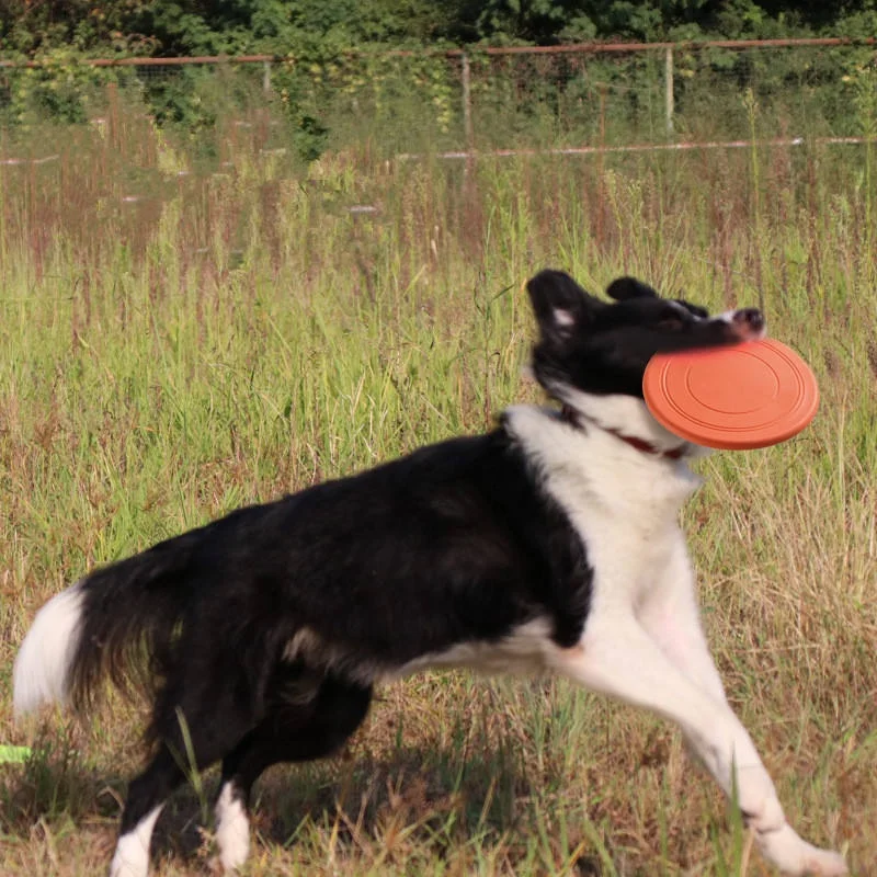 Chewable Soft Rubber Flying Disc for Dogs Durable Tear Resistant Pet Fetch Toy Outdoor Exercise Training Play Supplies