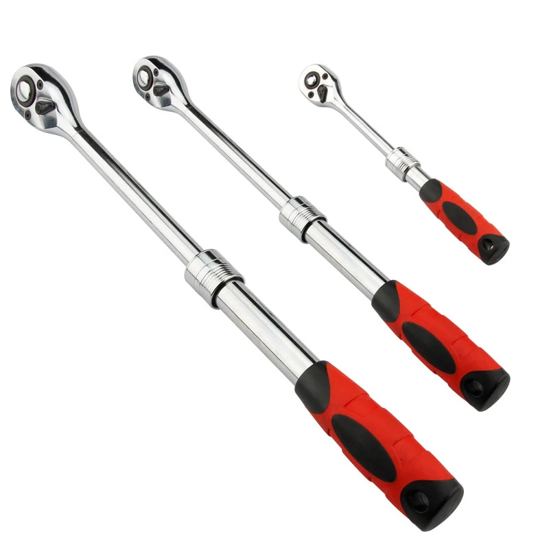 

1/2'' 3/8'' 1/4'' Telescopic Ratchet Wrench 72 Teeth Adjustable Socket Spanner Key Bicycle Car Automotive Garage Repair Tool