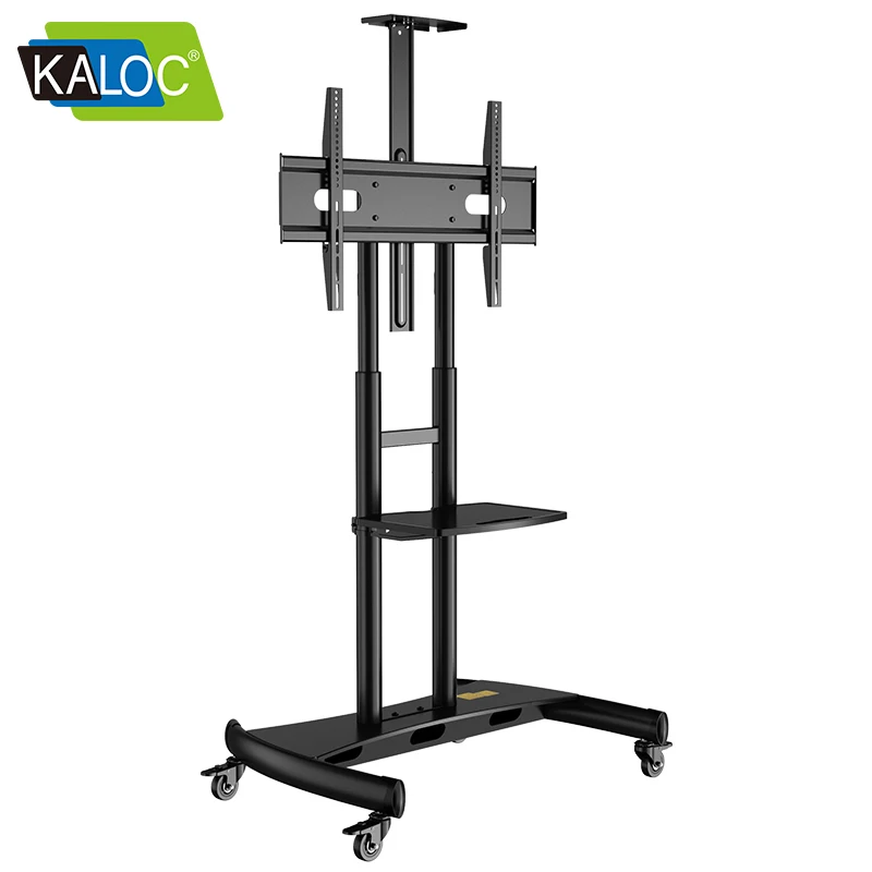 KLC-180 Mobile Tv Cart Adjustable Tv Mount Mobile Tv Stand Adjustable Floor Mount Stand Cart For  height 1350-1650mm