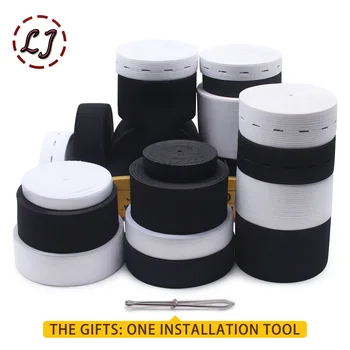 新しい 8 糸黒、白フラット弾性バンドゴムバンドテープ縫製衣類パンツアクセサリーストレッチベルトリボン衣服 DIY