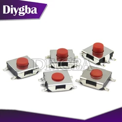 50PCS Tact switch 5PIN Red 6*6*2.5/2.7/3.1/3.4/3.7mm SMD switch 6x6x2.5/2.7/3.1/3.4/3.7mm MINI push button switch