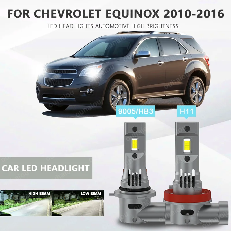 

2PCS CANbus For Chevrolet Equinox 2010 2011 2012 2013 2014 2015 2016 LED Headlights 9005 HB3 H11 H9 High Low Beam Bulbs 20000LM