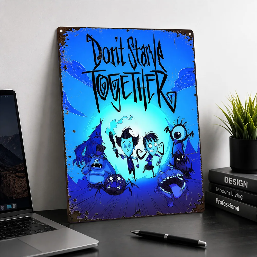 Don't Starve Together Cast Aluminum Poster Illustrated Wall Art For Home Office Customized Metal Sign Video Game Fan Gift Idea