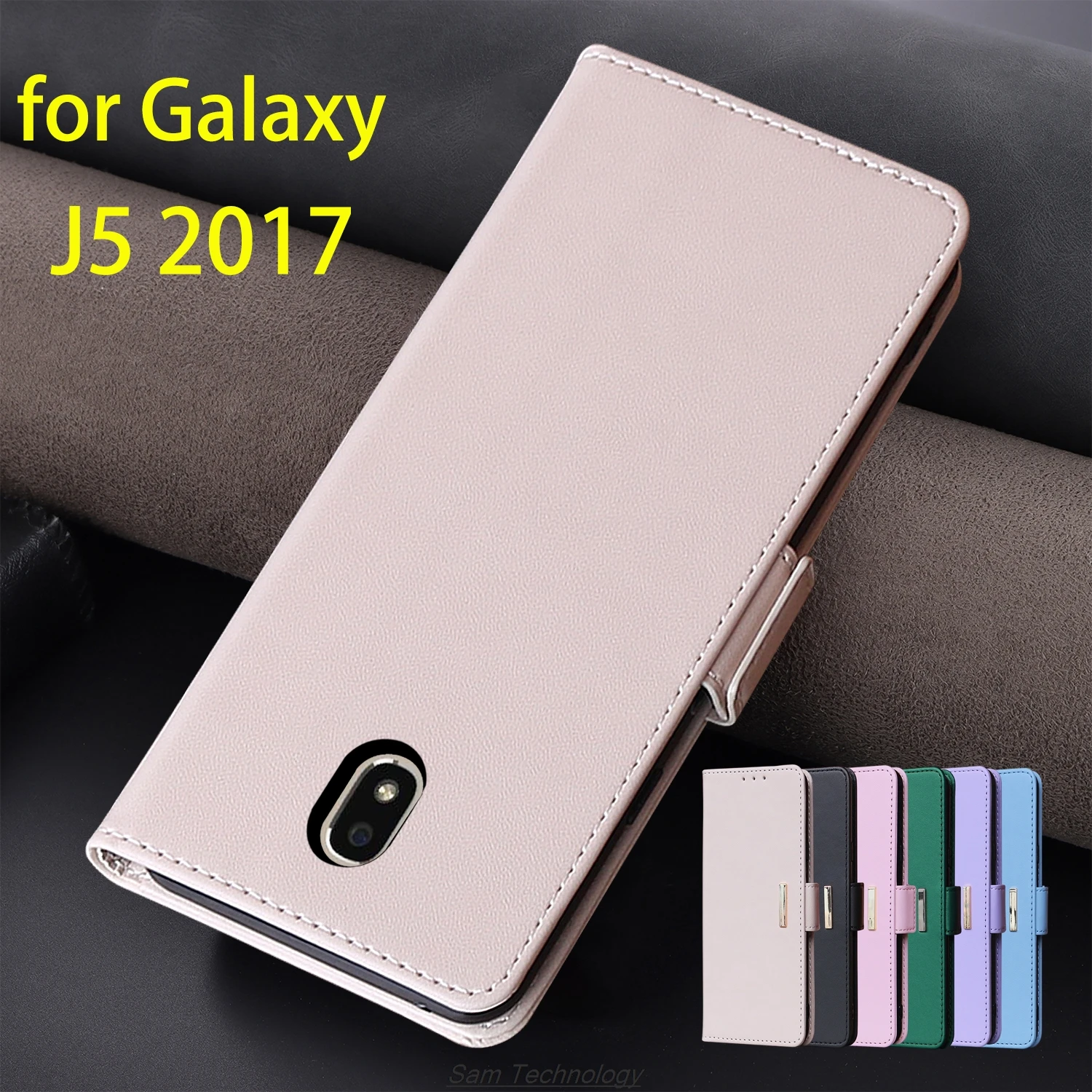 

Кожаный чехол с магнитной пряжкой для Samsung Galaxy J5 2017 J530F, кошелек с RFID-блокировкой, откидная крышка, женский простой чехол Capa Fundas Coque