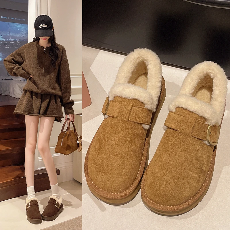 أحذية بدون كعب معزولة للشتاء والخريف للنساء، أحذية قطنية مضادة للانزلاق ودافئة، أحذية بدون كعب مسطحة القاع، أحذية كاجوال #1