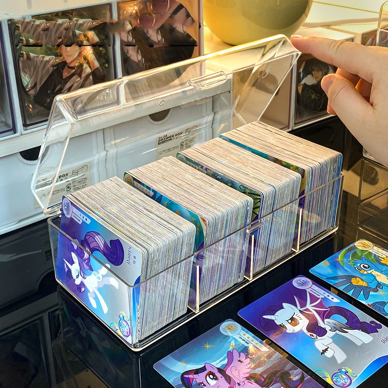 Plastic Trading Card Storage Box with Dividers for For PTCG/MTG Cards 400 Count Baseball Card Storage Box Sports Cards Organizer