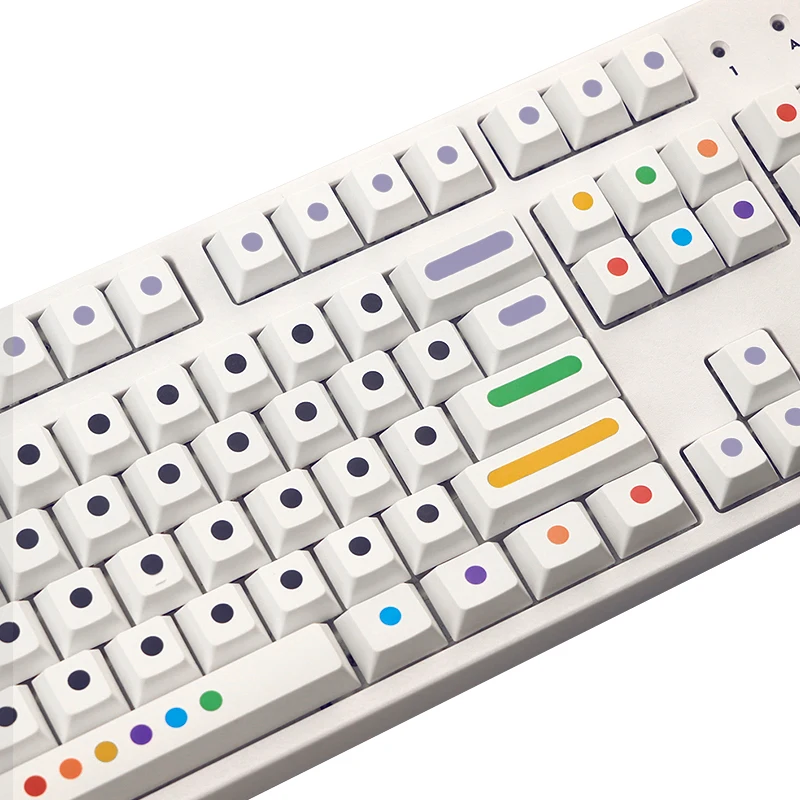 

GMK 130 Keys Dots Keycaps PBT for Mechanical Keyboard White Color Dye Sub Cherry Profile Without Letters GK61 Anne Pro 2