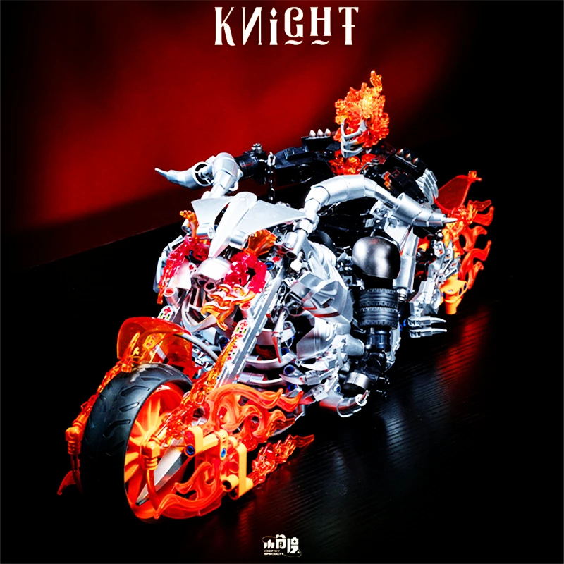نموذج قابل للجمع للدراجة النارية من MarvelHero GhostRider، لعبة تجميع عالية الصعوبة للبالغين، مشتق الرسوم المتحركة #1