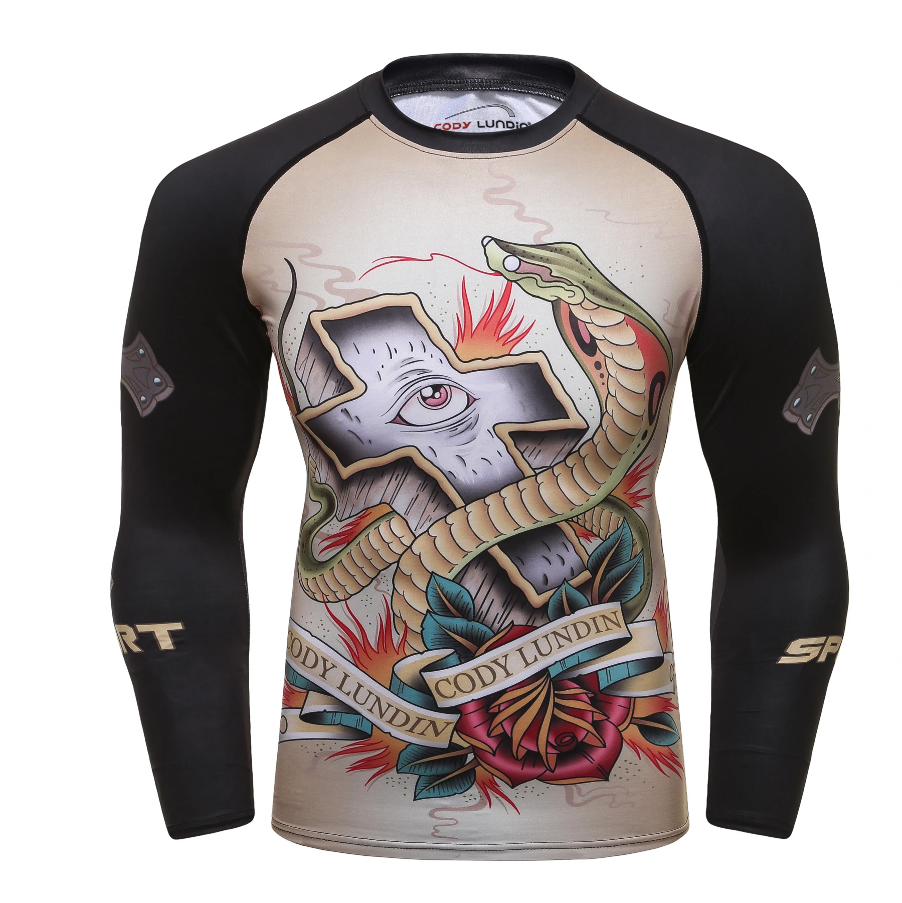 Snake Pattern Custom Rashguard Kimono Jiujitsu Man MMA Shirt Codylundin Base Layer Thermal Blouse Long Sleeve Sweatshirts Men