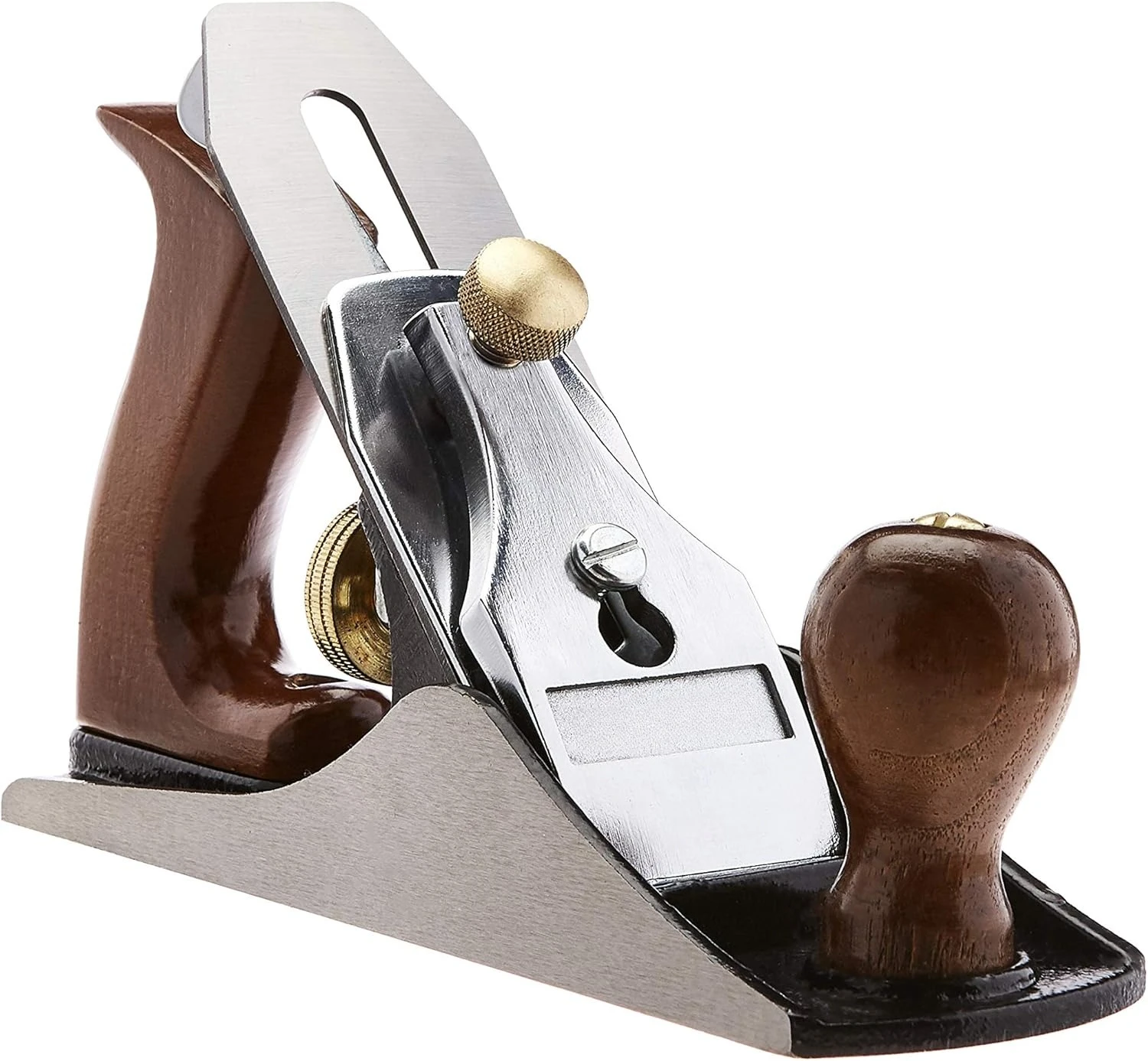 

Adjustable Universal Precision Smoothing Bench Hand Plane with 2-Inch Blade and Wooden Handles Brown