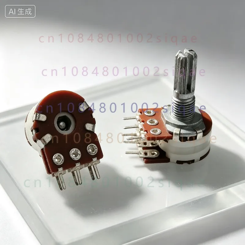 Pack FOR WTH148 B50K*2 16 Type 6Pin Dual Channel Amp Audio Speaker Balance Volume Potentiometer 20mm Shaft