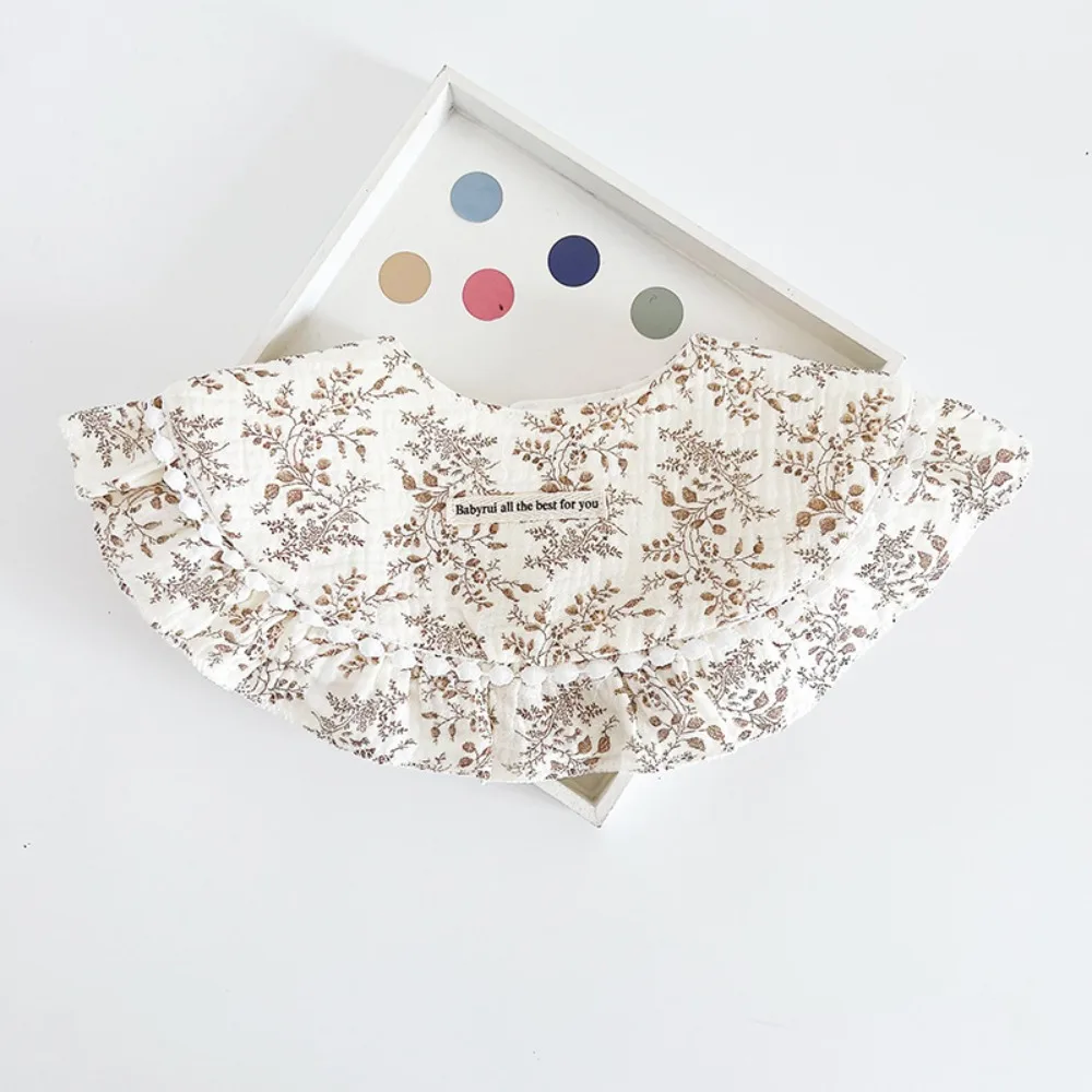 

Soft Feeding Baby Cotton Bibs Round Neck Princess Baby Drooling Bibs Korean Style Lace Saliva Towel Cloths Infant
