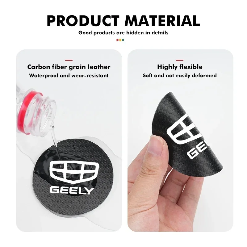 2PCS Car Water Cup Groove Protection Pad For Geely Monjaro Atlas Coolray Emgrand Lynk Co 01 02 03 Interior Trim