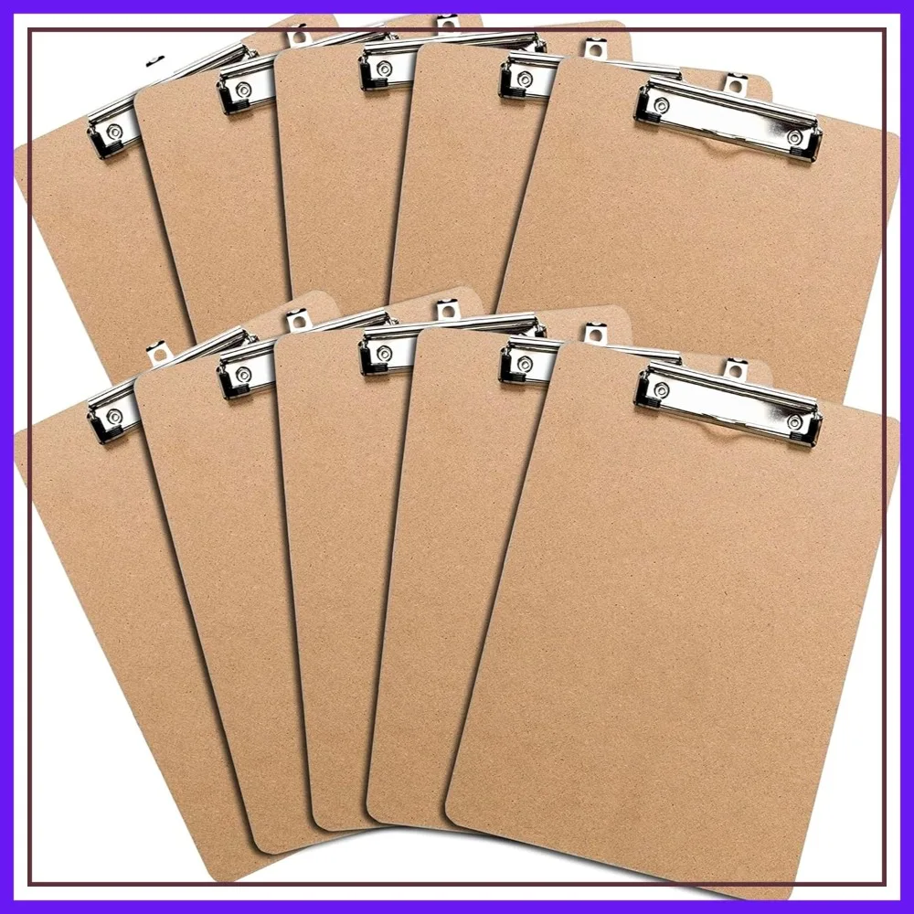 

10 Pack Low Profile Clipboards, Letter Size, Heavy Duty for School & Office