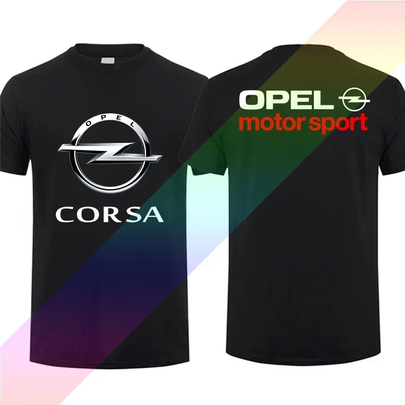 

2025 Men T Shirt Casual New Opels Corsa Motorsport Logo Team Racing T-shirt Graphic Summer Short Sleeves 100% Cotton S-3XL Tee