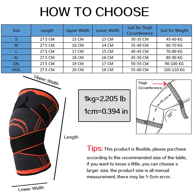 1PC Sport Fitness Knie Pads Männer Druck Elastische Kneepad Unterstützung Verband Fitness Getriebe Basketball Volleyball Klammer Beschützer