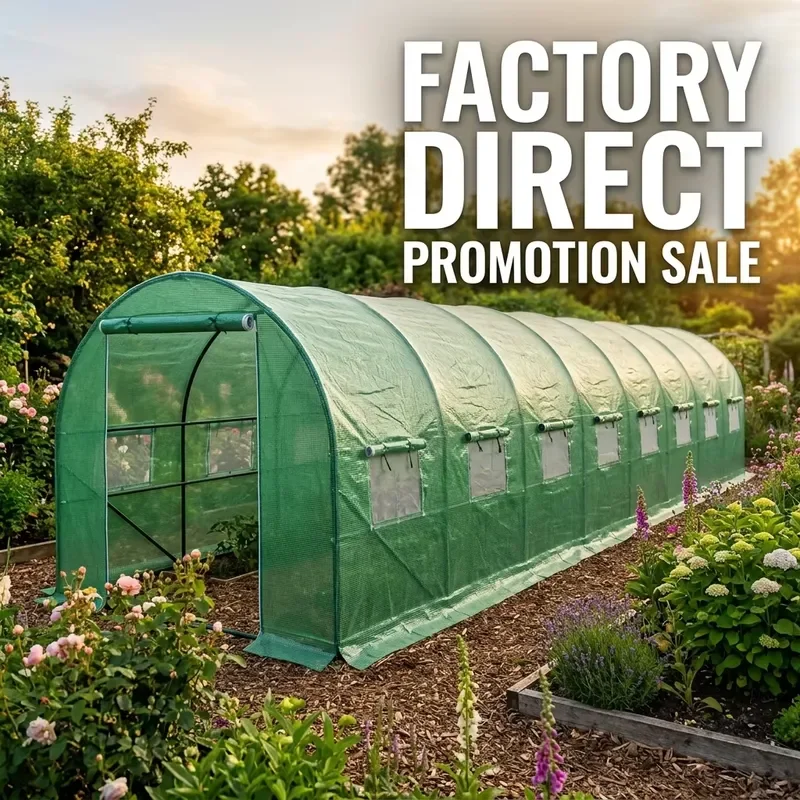 800x300x200 Winter Mini Walk-in Steel Frame Greenhouse with UV Resistant Film and Window Easily Assembled for Home Garden