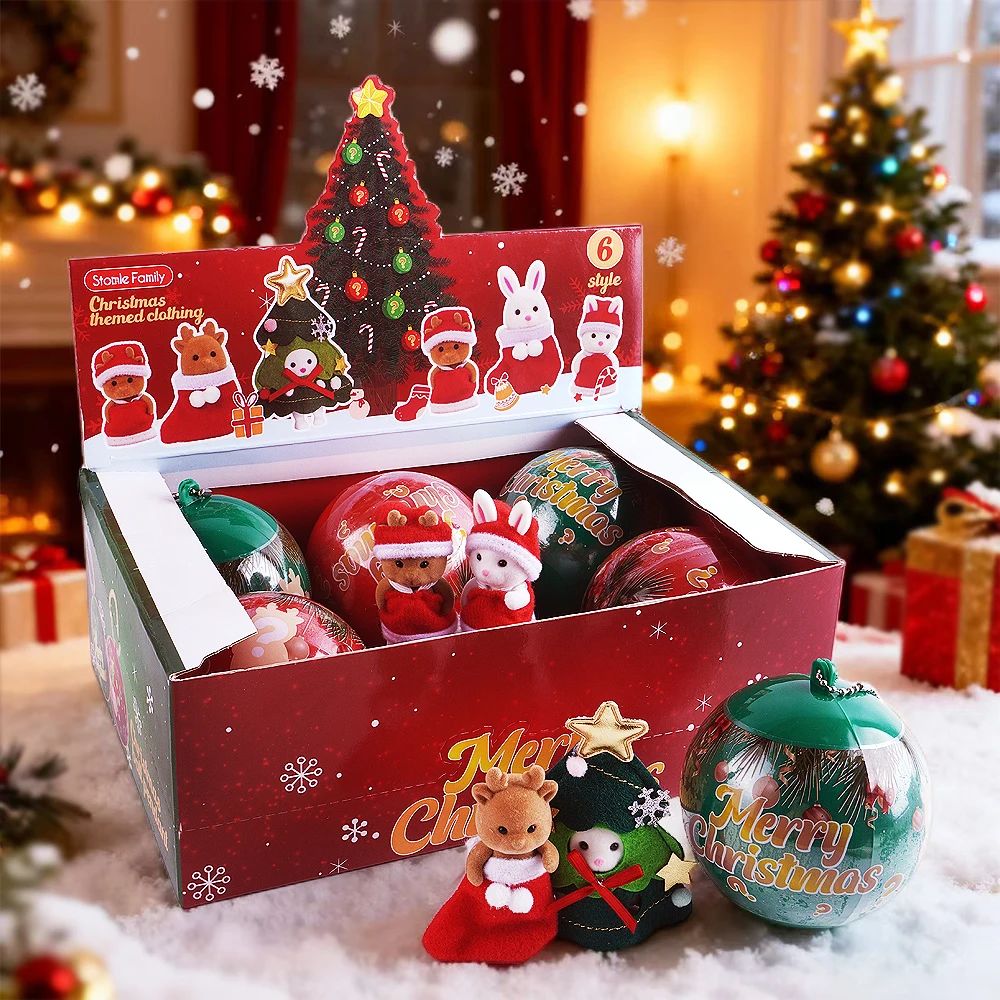 عيد الميلاد موضوع 6 قطع الإبداعية شجرة عيد الميلاد شنقا الكرة قلادة أرنب الرنة الطفل دمية عيد الميلاد الملابس هدية لعبة هدية