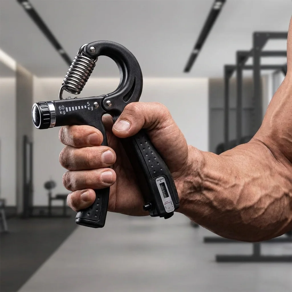 Verstellbarer R-förmiger Handgriff-Federmechanischer Zähler Multifunktionales Finger-Rehabilitations-Trainingsgerät Tragbarer Fitness-Exerciser