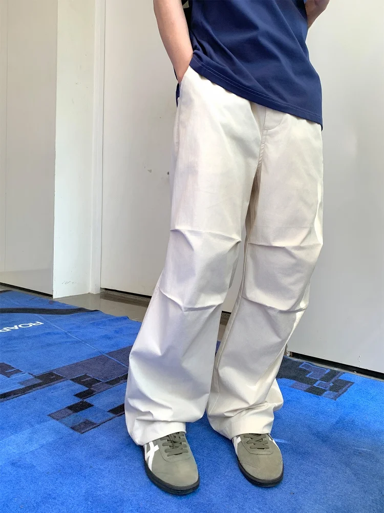 Roaringwild Bla Lightweight Casual Pants American Sle Men's Long Trousers Loose Fit Straight Leg Summer Faion Trend